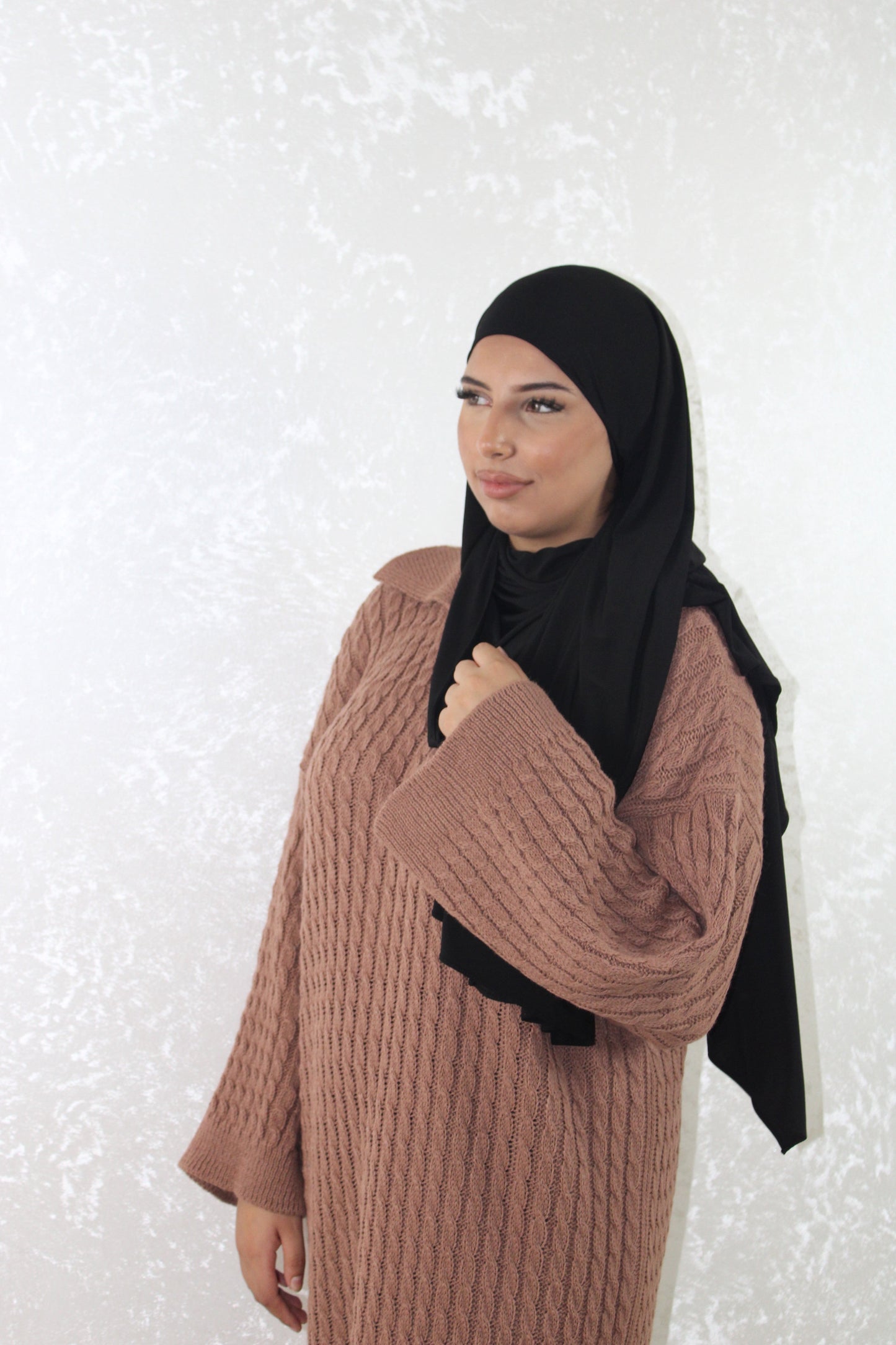 Midi Knit Dress Brown